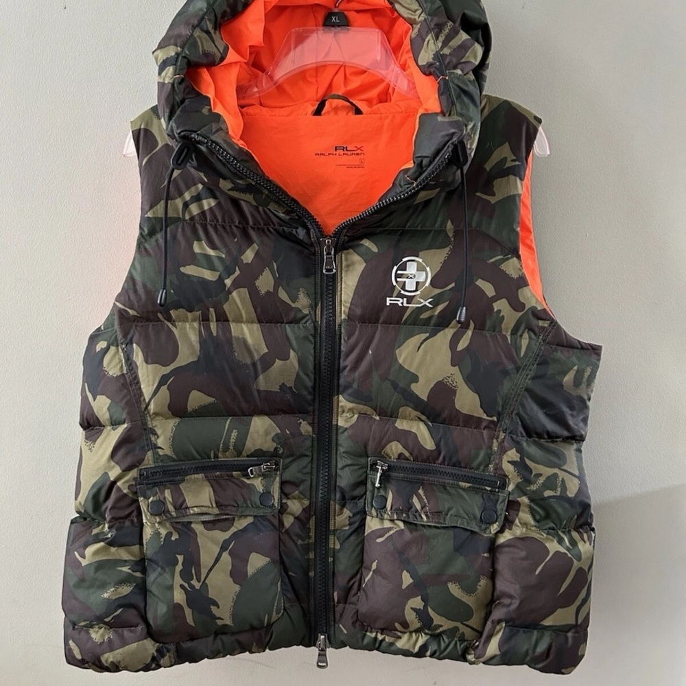 Ralph Lauren Kids Camouflage Vest with Bright Orange Interior